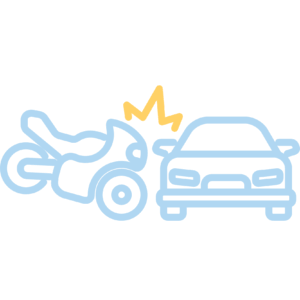 Motorcycle car accident icon